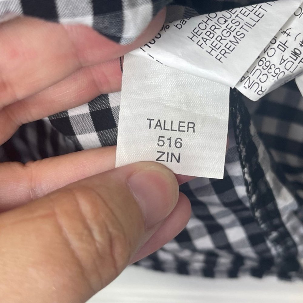 ZARA TRAFALUC | Black and White Checkered Peplum Tank with Button Back | Size XS - Picture 8 of 10